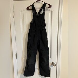 Lands' End Insulated Black Squall Bib Overalls 10 Short